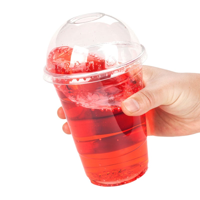 Golden Apple Cup series, 16oz Clear Plastic cups with Dome lids with hole 50sets BPA free - Image 4